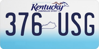 KY license plate 376USG