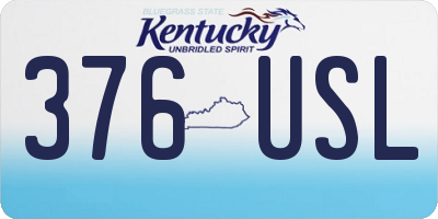 KY license plate 376USL