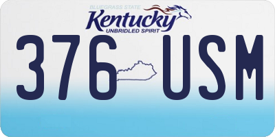 KY license plate 376USM