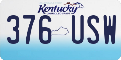 KY license plate 376USW