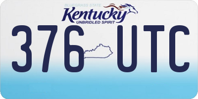 KY license plate 376UTC