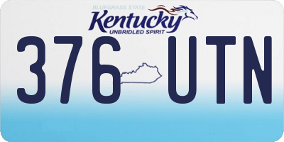 KY license plate 376UTN