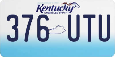 KY license plate 376UTU