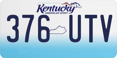 KY license plate 376UTV