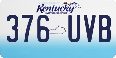 KY license plate 376UVB