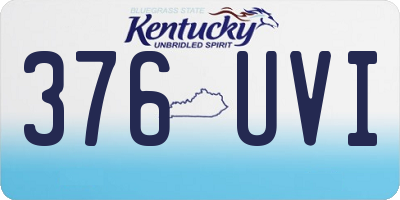 KY license plate 376UVI