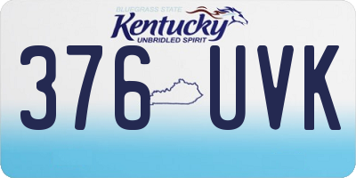 KY license plate 376UVK