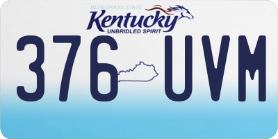 KY license plate 376UVM