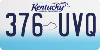 KY license plate 376UVQ