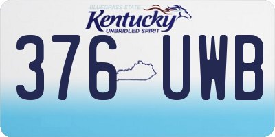 KY license plate 376UWB
