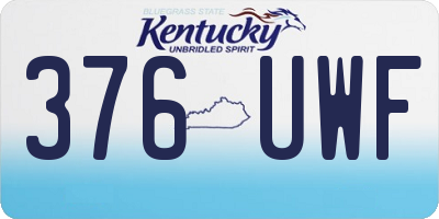 KY license plate 376UWF