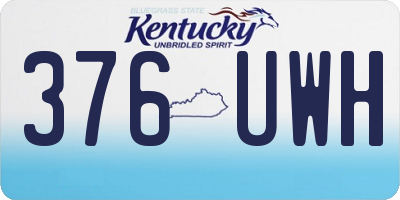 KY license plate 376UWH