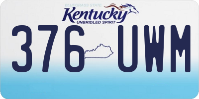 KY license plate 376UWM
