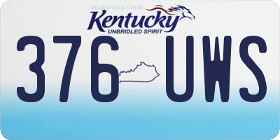 KY license plate 376UWS