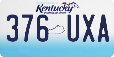 KY license plate 376UXA