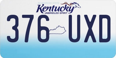 KY license plate 376UXD