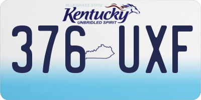 KY license plate 376UXF