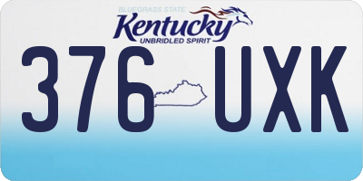 KY license plate 376UXK