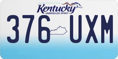 KY license plate 376UXM
