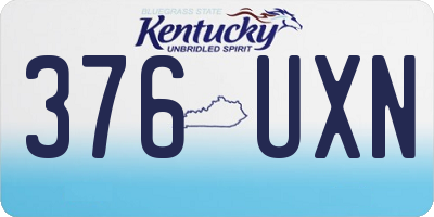 KY license plate 376UXN