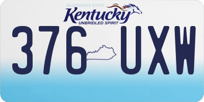 KY license plate 376UXW