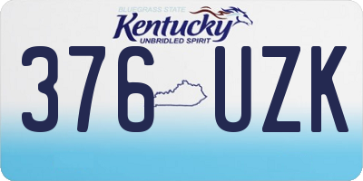 KY license plate 376UZK