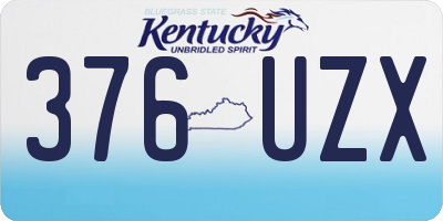 KY license plate 376UZX