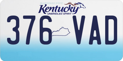 KY license plate 376VAD