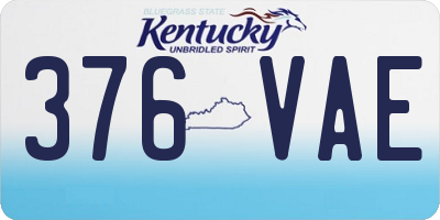 KY license plate 376VAE