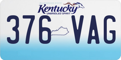 KY license plate 376VAG