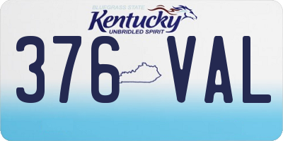 KY license plate 376VAL