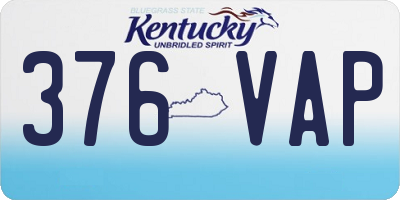 KY license plate 376VAP
