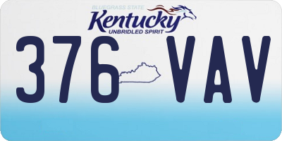 KY license plate 376VAV
