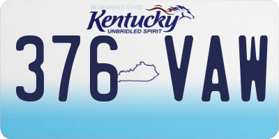 KY license plate 376VAW
