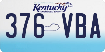 KY license plate 376VBA