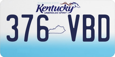 KY license plate 376VBD