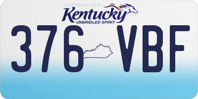 KY license plate 376VBF