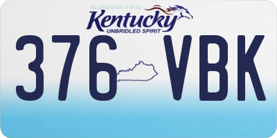 KY license plate 376VBK