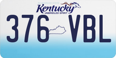 KY license plate 376VBL