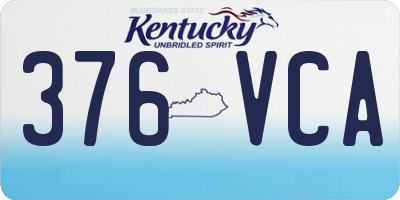 KY license plate 376VCA