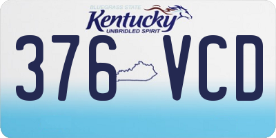KY license plate 376VCD