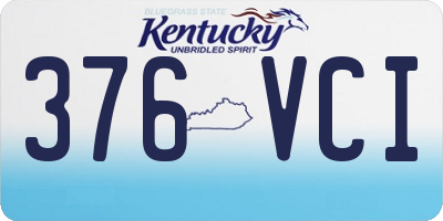 KY license plate 376VCI