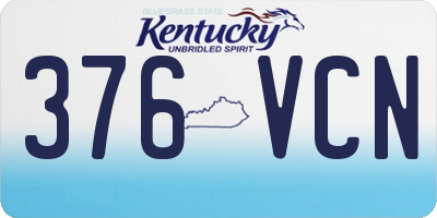 KY license plate 376VCN