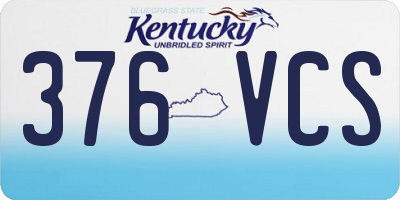 KY license plate 376VCS