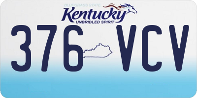KY license plate 376VCV