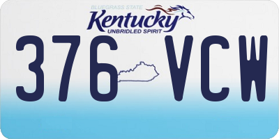 KY license plate 376VCW