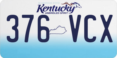 KY license plate 376VCX