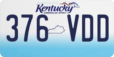 KY license plate 376VDD