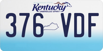 KY license plate 376VDF