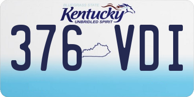 KY license plate 376VDI